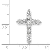 14k White Gold AA 1ct. Diamond Cross Chain Slide