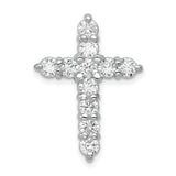14k White Gold AA 1.25ct. Diamond Cross Chain Slide