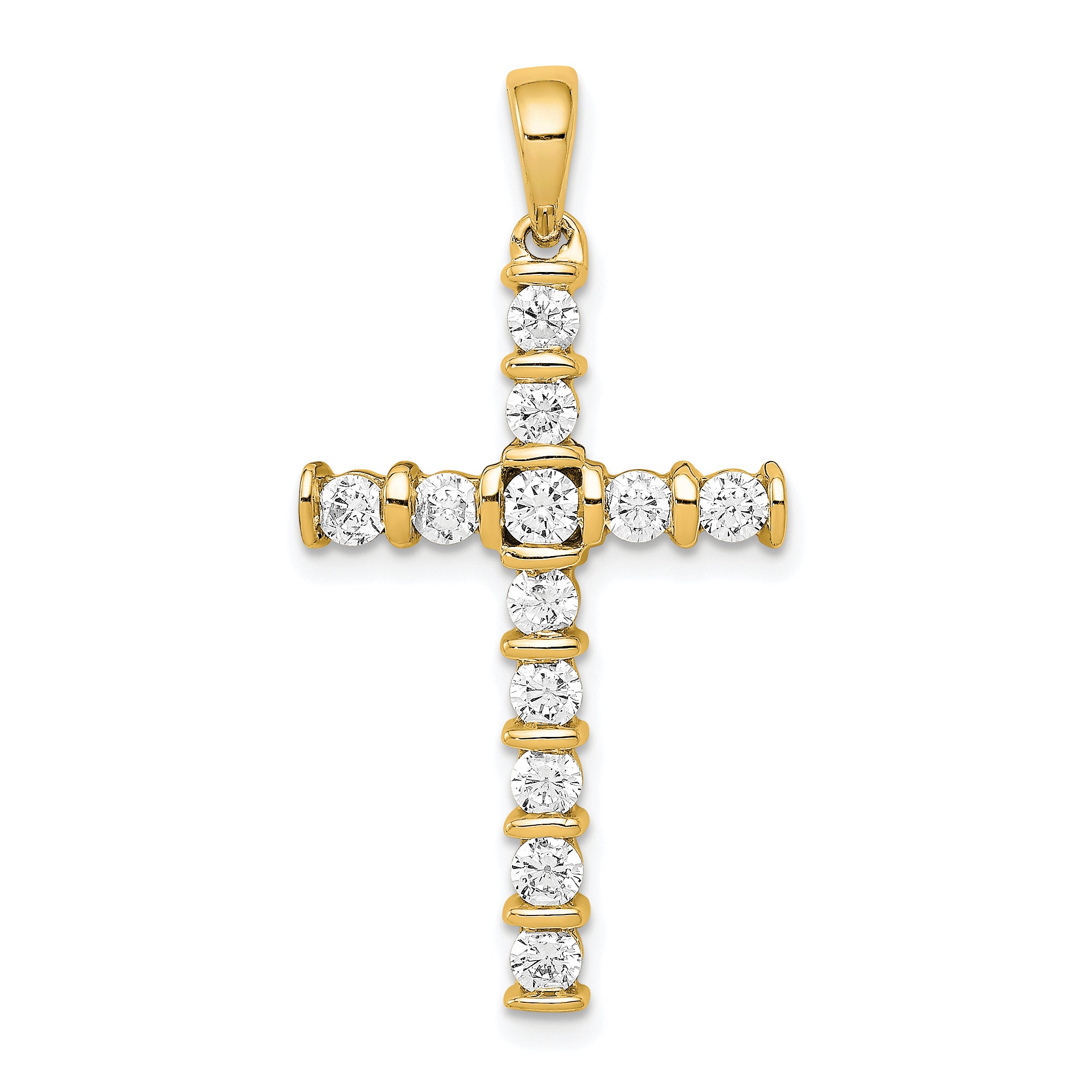14k A 3/4ct. Diamond Latin Cross Pendant