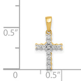 14k and Rhodium 1/10ct. Diamond Latin Cross Pendant