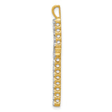 14k and Rhodium 1/4ct. Diamond Cross Pendant