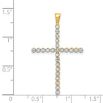 14k and Rhodium 1/4ct. Diamond Cross Pendant