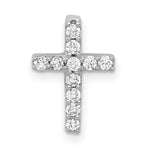14k White Gold 1/5ct. Diamond Latin Cross Chain Slide