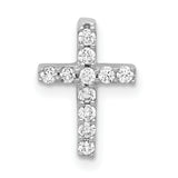 14k White Gold 1/5ct. Diamond Latin Cross Chain Slide