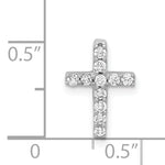 14k White Gold 1/5ct. Diamond Latin Cross Chain Slide
