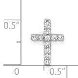 14k White Gold 1/5ct. Diamond Latin Cross Chain Slide