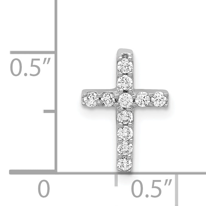 14k White Gold 1/5ct. Diamond Latin Cross Chain Slide