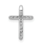 14k White Gold Diamond Cross Pendant