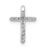 14k White Gold Diamond Cross Pendant