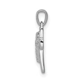 14k White Gold Diamond Cross Pendant