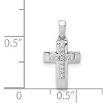 14k White Gold Diamond Cross Pendant