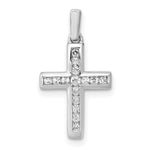 14k White Gold 1/6ct. Diamond Latin Cross Pendant