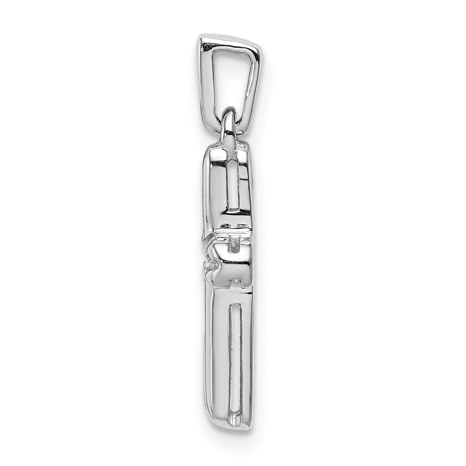 14k White Gold 1/6ct. Diamond Latin Cross Pendant