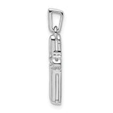 14k White Gold 1/6ct. Diamond Latin Cross Pendant