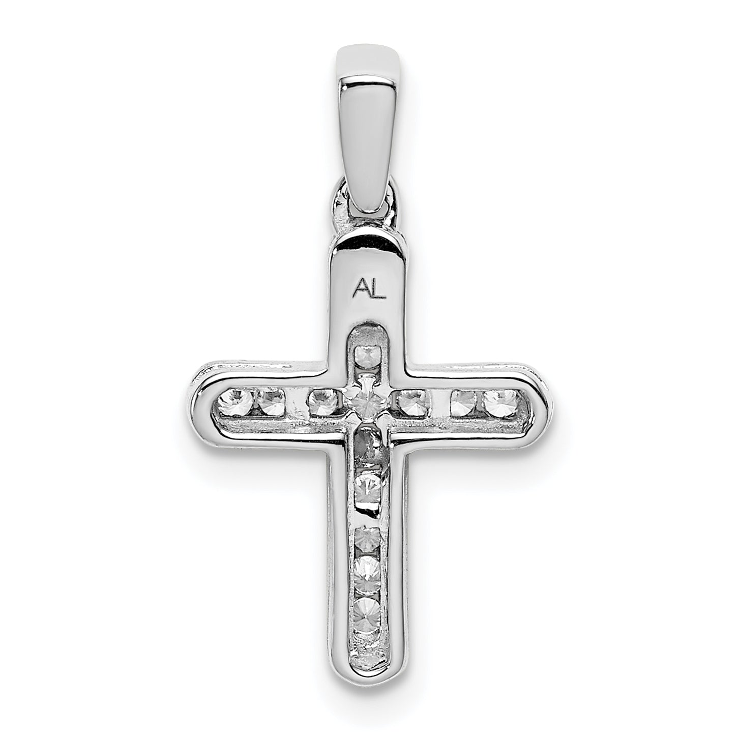 14k White Gold 1/6ct. Diamond Latin Cross Pendant