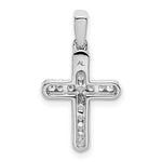 14k White Gold 1/6ct. Diamond Latin Cross Pendant