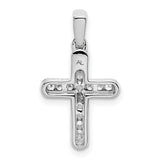 14k White Gold 1/6ct. Diamond Latin Cross Pendant