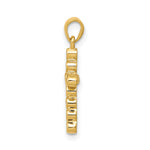 14k Polished 1/10ct. Diamond Cross Pendant