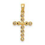 14k Polished 1/10ct. Diamond Cross Pendant