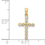 14k Polished 1/10ct. Diamond Cross Pendant