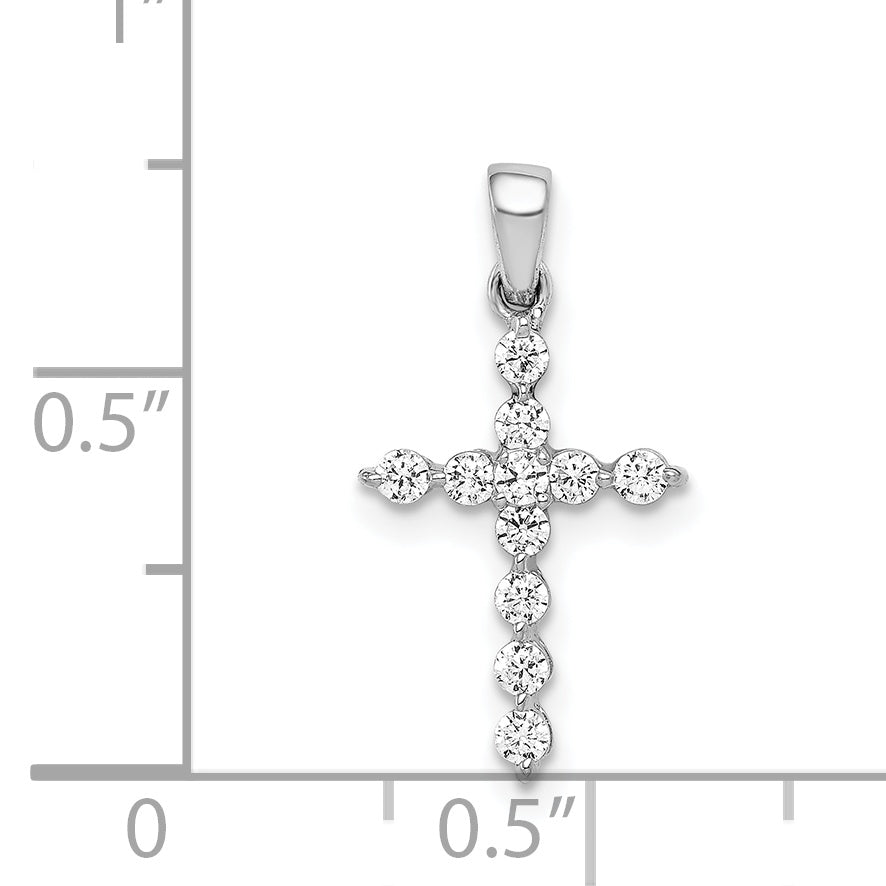 14k White Gold 1/4ct. Diamond Cross Pendant