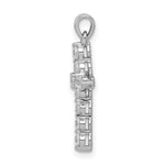 14k White Gold Diamond Cross Pendant