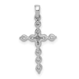 14k White Gold Diamond Cross Pendant