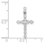 14k White Gold Diamond Cross Pendant