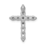 14k White Gold 1/2ct. Diamond Cross Chain Slide
