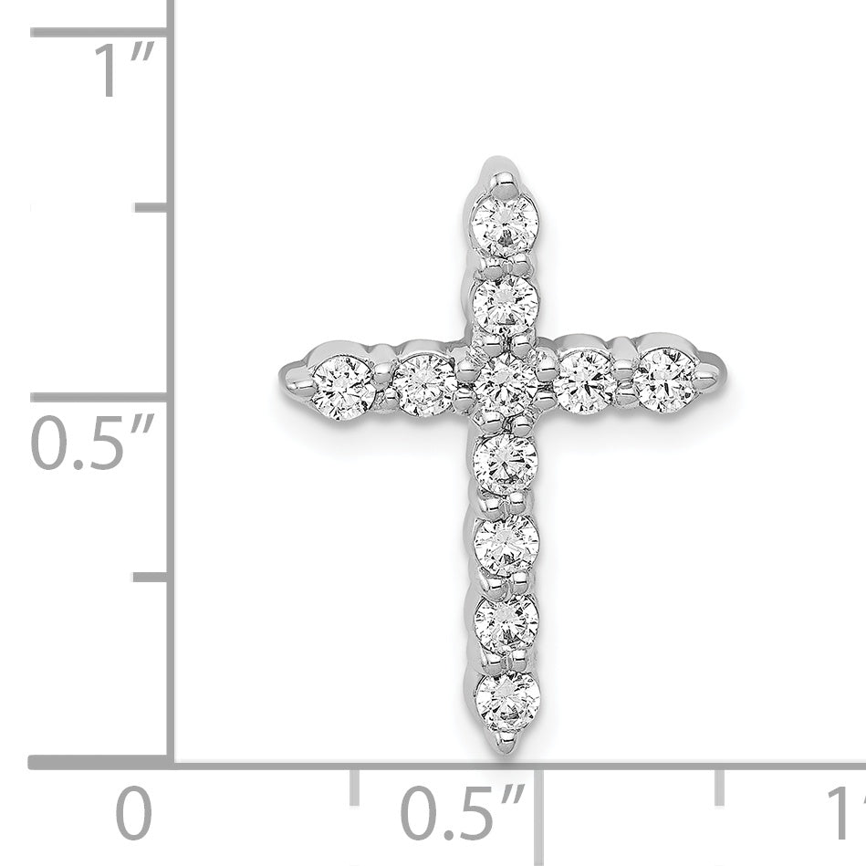 14k White Gold 1/2ct. Diamond Cross Chain Slide