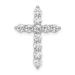 14k White Gold 3/4ct. Diamond Cross Chain Slide