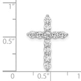 14k White Gold 3/4ct. Diamond Cross Chain Slide