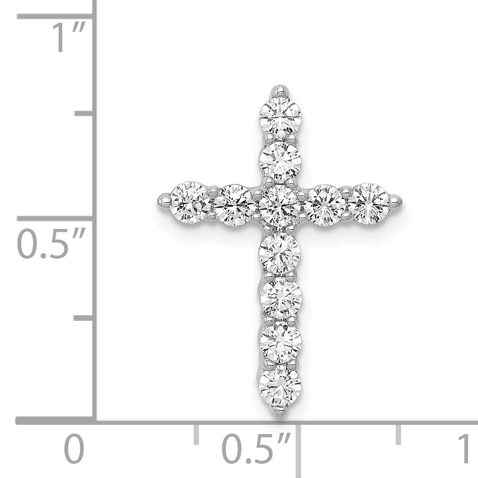 14k White Gold 3/4ct. Diamond Cross Chain Slide