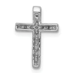 14k White Gold 1/6ct. Diamond Latin Cross Chain Slide