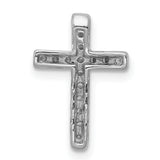 14k White Gold 1/6ct. Diamond Latin Cross Chain Slide