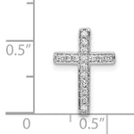 14k White Gold 1/6ct. Diamond Latin Cross Chain Slide