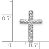 14k White Gold 1/6ct. Diamond Latin Cross Chain Slide
