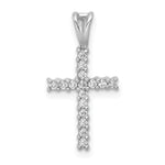 14k White Gold 1/6ct. Diamond Latin Cross Pendant
