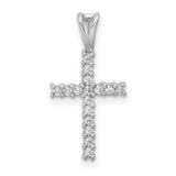 14k White Gold 1/6ct. Diamond Latin Cross Pendant