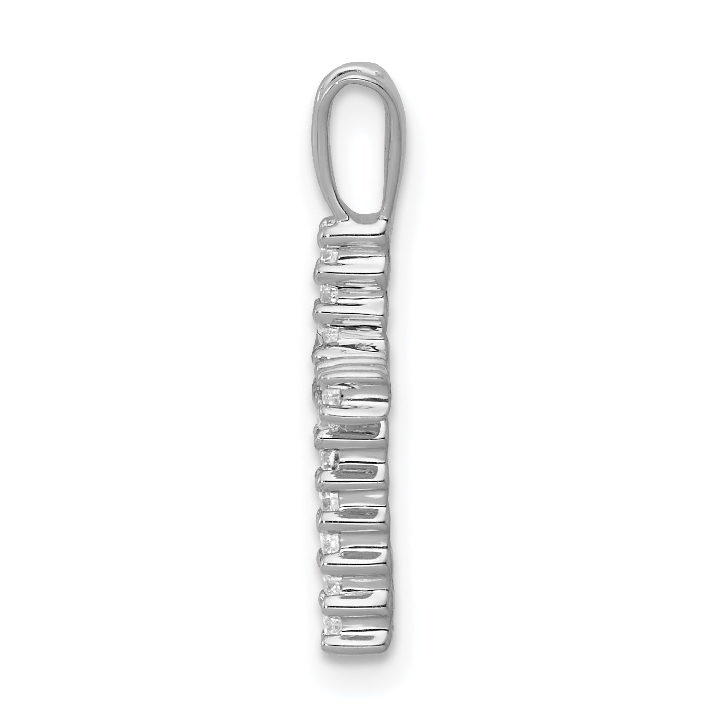 14k White Gold 1/6ct. Diamond Latin Cross Pendant