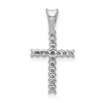 14k White Gold 1/6ct. Diamond Latin Cross Pendant
