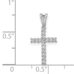 14k White Gold 1/6ct. Diamond Latin Cross Pendant