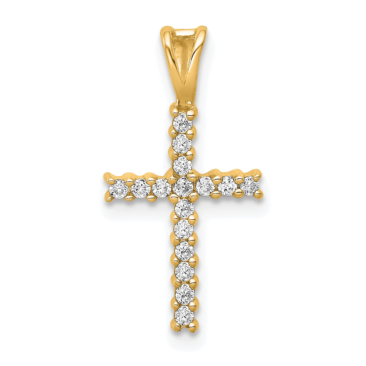 14k 1/6ct. Diamond Latin Cross Pendant