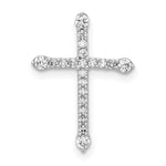 14k White Gold 1/5ct. Diamond Cross Chain Slide