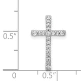 14k White Gold 1/5ct. Diamond Latin Cross Chain Slide