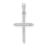14k White Gold 1/6ct. Diamond Cross Pendant