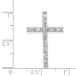 14k White Gold Diamond Latin Cross Pendant