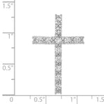 14k White Gold Diamond Latin Cross Pendant