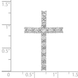 14k White Gold Diamond Latin Cross Pendant