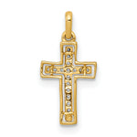 14k and Rhodium 1/20ct. Diamond Cross Pendant